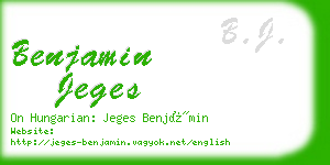 benjamin jeges business card